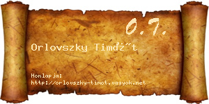Orlovszky Timót névjegykártya